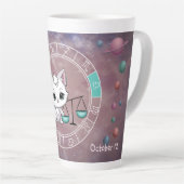 Zodiac Libra Niedlich Cat Wheel Planet Astrologie Milchtasse (Rechte Ecke)