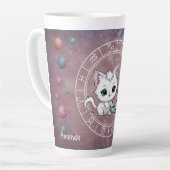 Zodiac Libra Niedlich Cat Wheel Planet Astrologie Milchtasse (Linke Ecke)