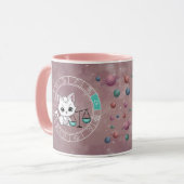 Zodiac libra Niedlich Cat Wheel Planet Astrologie Tasse (Vorderseite Links)