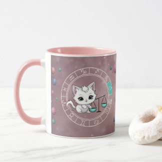 Zodiac libra Niedlich Cat Wheel Planet Astrologie Tasse
