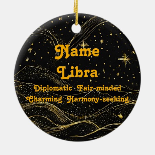Zodiac Libra Personalisiert Astrologie Ornament (Hinten)