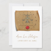 ZODIAC - Libra - Personalized Birthday Card Einladung (Vorderseite)