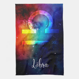 Zodiac : Libra Rainbow Space Geschirrtuch