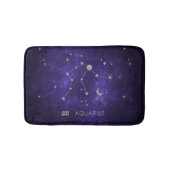 Zodiac Lila Aquarius | Astrologie Horoskop Badematte (Vorderseite)