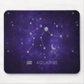 Zodiac Lila Aquarius | Astrologie Horoskop Mousepad (Vorne)