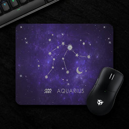 Zodiac Lila Aquarius | Astrologie Horoskop Mousepad