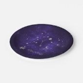 Zodiac Lila Aquarius | Astrologie Horoskop Pappteller (Schrägansicht)