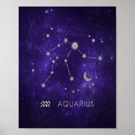 Zodiac Lila Aquarius | Astrologie Horoskop Poster