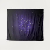 Zodiac Lila Aquarius | Astrologie Horoskop Wandteppich (Vorderseite (Horizontal))