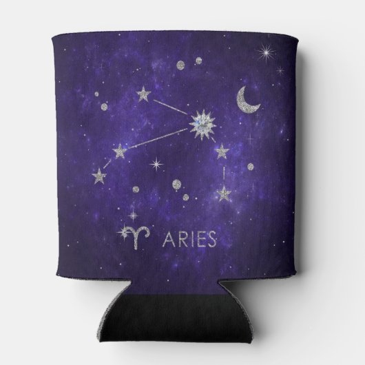 Zodiac Lila Aries | Kosmisches Astrologie Horoskop Dosenkühler (Rückseite)