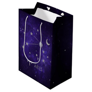 Zodiac Lila Aries Kosmisches Astrologie Horoskop Mittlere Geschenktüte