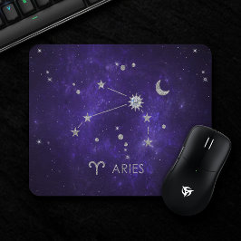 Zodiac Lila Aries | Kosmisches Astrologie Horoskop Mousepad