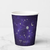 Zodiac Lila Aries | Kosmisches Astrologie Horoskop Pappbecher (Vorderseite)