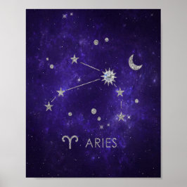 Zodiac Lila Aries | Kosmisches Astrologie Horoskop Poster