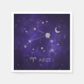 Zodiac Lila Aries | Kosmisches Astrologie Horoskop Serviette (Vorderseite)