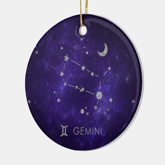 Zodiac Lila Gemini | Kosmisches Astrologie Horosko Keramik Ornament (Links)