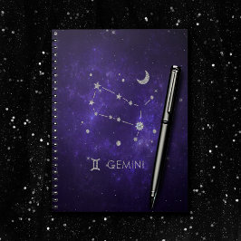 Zodiac Lila Gemini | Kosmisches Astrologie Horosko Notizblock