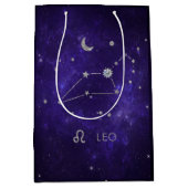 Zodiac Lila Leo | Kosmisches Astrologie Horoskop Mittlere Geschenktüte (Vorderseite)