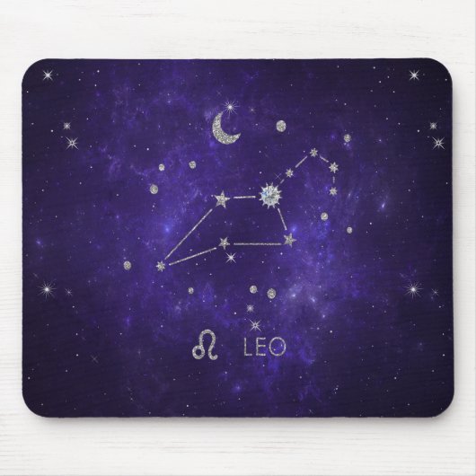 Zodiac Lila Leo | Kosmisches Astrologie Horoskop Mousepad (Vorne)