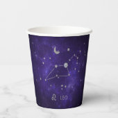 Zodiac Lila Leo | Kosmisches Astrologie Horoskop Pappbecher (Rückseite)