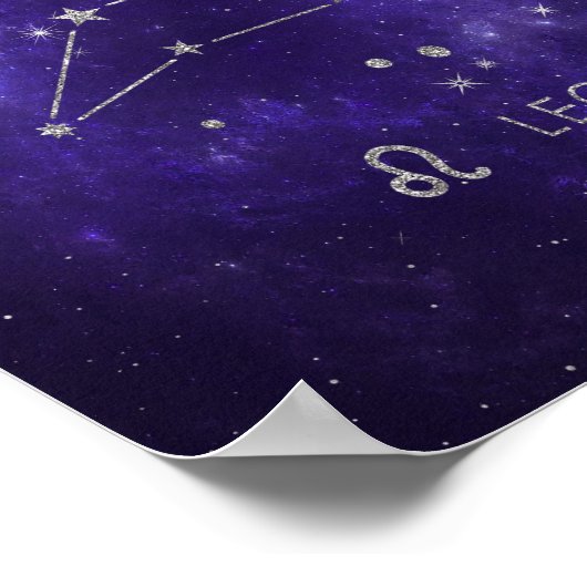 Zodiac Lila Leo | Kosmisches Astrologie Horoskop Poster (Ecke)