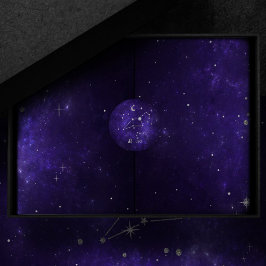 Zodiac Lila Leo | Kosmisches Astrologie Horoskop Runder Aufkleber