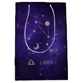 Zodiac Lila Libra | Kosmisches Astrologie Horoskop Mittlere Geschenktüte (Vorderseite)