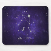 Zodiac Lila Libra | Kosmisches Astrologie Horoskop Mousepad (Vorne)