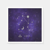 Zodiac Lila Libra | Kosmisches Astrologie Horoskop Serviette (Vorderseite)