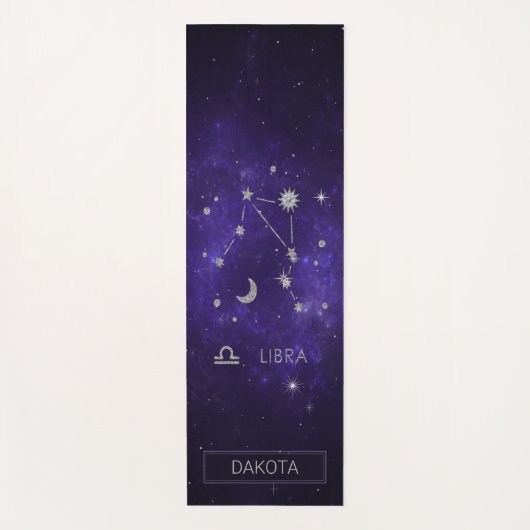Zodiac Lila Libra | Kosmisches Astrologie Horoskop Yogamatte (Vorderseite)