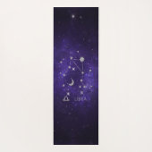 Zodiac Lila Libra | Kosmisches Astrologie Horoskop Yogamatte (Rückseite)