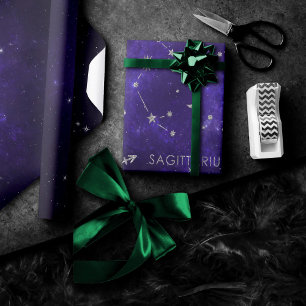 Zodiac Lila Sagittarius   Astrologie Horoskop Geschenkpapier