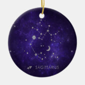 Zodiac Lila Sagittarius | Astrologie Horoskop Keramik Ornament (Vorne)