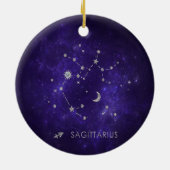 Zodiac Lila Sagittarius | Astrologie Horoskop Keramik Ornament (Hinten)