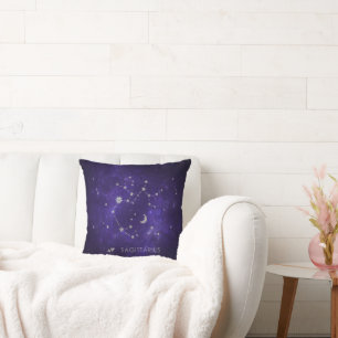 Zodiac Lila Sagittarius   Astrologie Horoskop Kissen