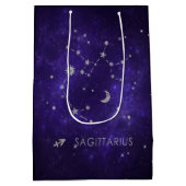 Zodiac Lila Sagittarius | Astrologie Horoskop Mittlere Geschenktüte (Rückseite)