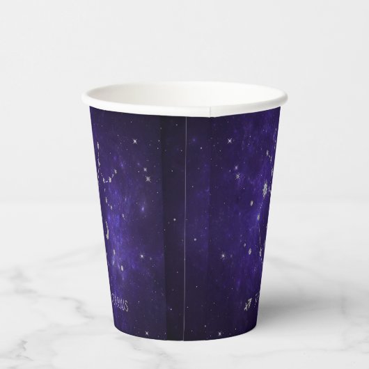 Zodiac Lila Sagittarius | Astrologie Horoskop Pappbecher (Rechts)