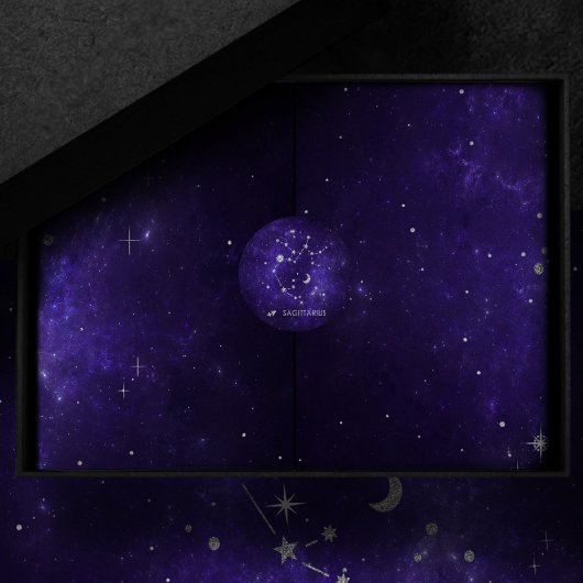 Zodiac Lila Sagittarius | Astrologie Horoskop Runder Aufkleber