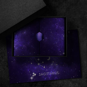 Zodiac Lila Sagittarius   Astrologie Horoskop Seidenpapier