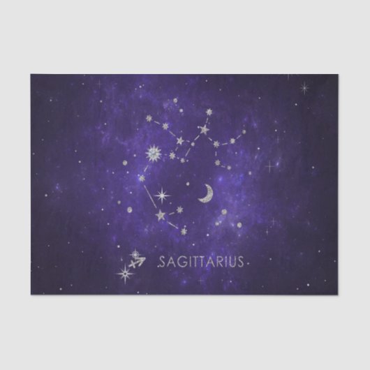 Zodiac Lila Sagittarius | Astrologie Horoskop Seidenpapier (Vorderseite)