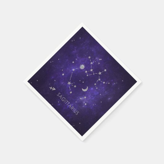 Zodiac Lila Sagittarius | Astrologie Horoskop Serviette (Ecke)