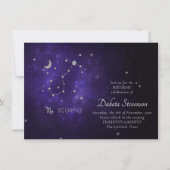 Zodiac Lila Scorpio | Kosmisches Astrologie Horosk Einladung (Vorderseite)