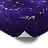 Zodiac Lila Scorpio | Kosmisches Astrologie Horosk Poster (Ecke)