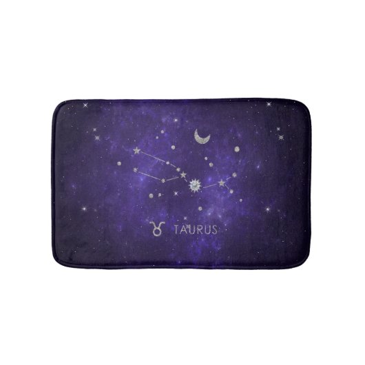 Zodiac Lila Taurus | Kosmisches Astrologie Horosko Badematte (Vorderseite)