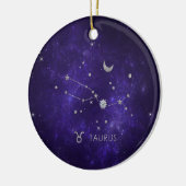 Zodiac Lila Taurus | Kosmisches Astrologie Horosko Keramik Ornament (Links)