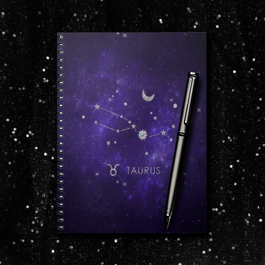 Zodiac Lila Taurus | Kosmisches Astrologie Horosko Notizblock