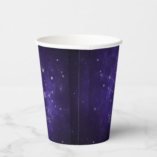 Zodiac Lila Taurus | Kosmisches Astrologie Horosko Pappbecher (Rechts)