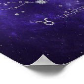 Zodiac Lila Taurus | Kosmisches Astrologie Horosko Poster (Ecke)