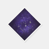 Zodiac Lila Taurus | Kosmisches Astrologie Horosko Serviette (Ecke)