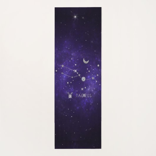 Zodiac Lila Taurus | Kosmisches Astrologie Horosko Yogamatte (Rückseite)
